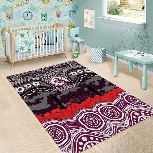 ANZAC Day Manly Warringah Sea Eagles Area Rug Military Memorial Aboriginal Indigenous Art