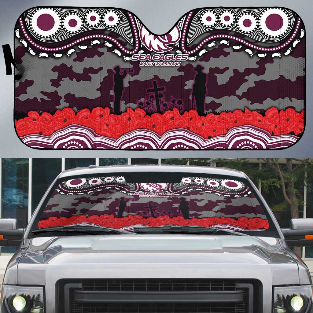ANZAC Day Manly Warringah Sea Eagles Auto Sun Shade Military Memorial Aboriginal Indigenous Art