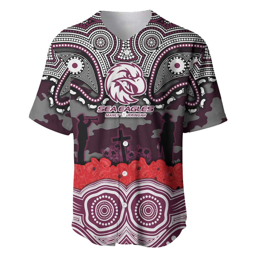 ANZAC Day Manly Warringah Sea Eagles Baseball Jersey Military Memorial Aboriginal Indigenous Art