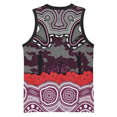 ANZAC Day Manly Warringah Sea Eagles Basketball Jersey Military Memorial Aboriginal Indigenous Art