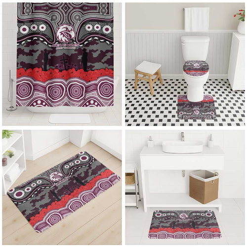 ANZAC Day Manly Warringah Sea Eagles Bathroom Set Military Memorial Aboriginal Indigenous Art