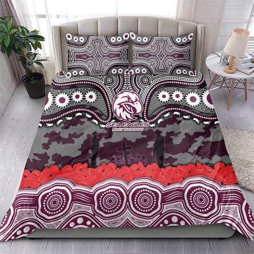 ANZAC Day Manly Warringah Sea Eagles Bedding Set Military Memorial Aboriginal Indigenous Art