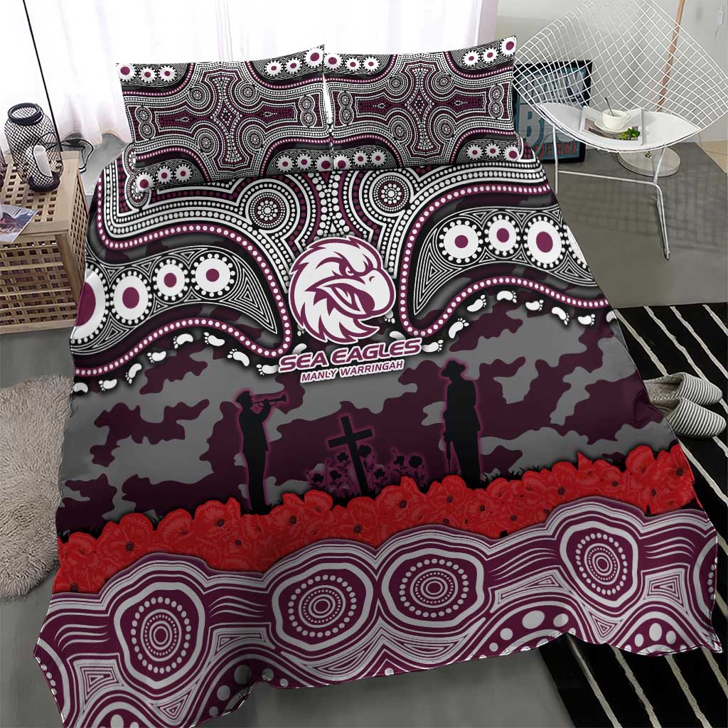 ANZAC Day Manly Warringah Sea Eagles Bedding Set Military Memorial Aboriginal Indigenous Art