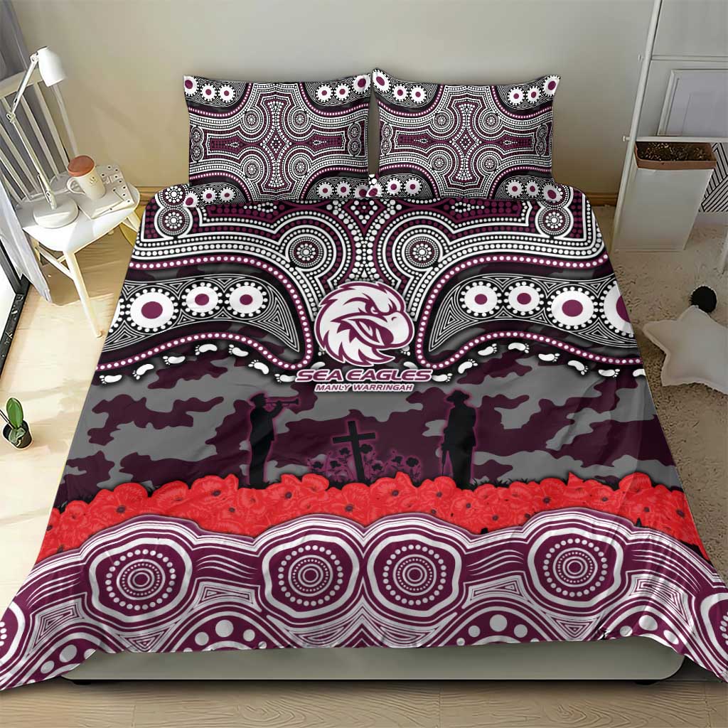 ANZAC Day Manly Warringah Sea Eagles Bedding Set Military Memorial Aboriginal Indigenous Art