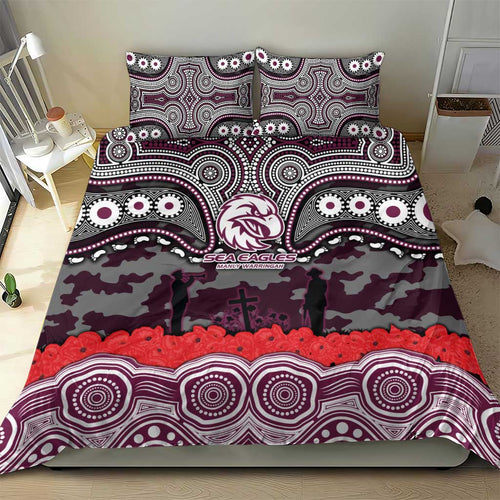 ANZAC Day Manly Warringah Sea Eagles Bedding Set Military Memorial Aboriginal Indigenous Art