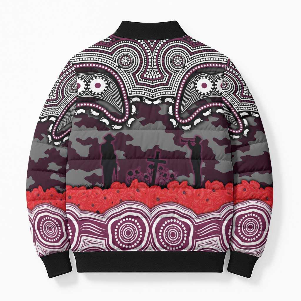 ANZAC Day Manly Warringah Sea Eagles Bomber Puffer Jacket Military Memorial Aboriginal Indigenous Art