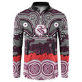 ANZAC Day Manly Warringah Sea Eagles Button Sweatshirt Military Memorial Aboriginal Indigenous Art