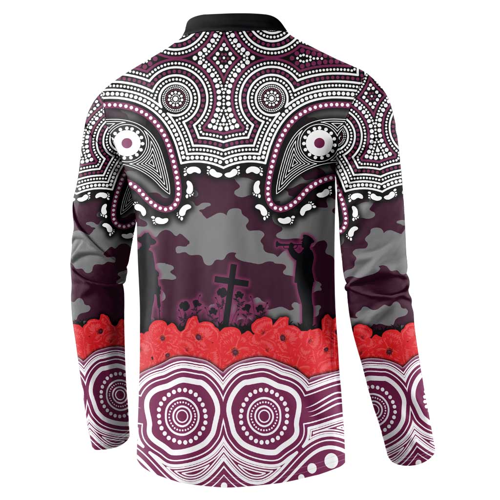 ANZAC Day Manly Warringah Sea Eagles Button Sweatshirt Military Memorial Aboriginal Indigenous Art