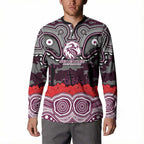 ANZAC Day Manly Warringah Sea Eagles Button Sweatshirt Military Memorial Aboriginal Indigenous Art