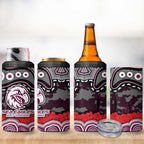 ANZAC Day Manly Warringah Sea Eagles 4 in 1 Can Cooler Tumbler Military Memorial Aboriginal Indigenous Art