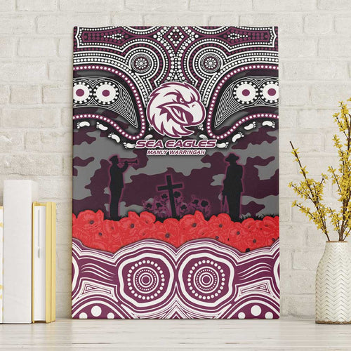 ANZAC Day Manly Warringah Sea Eagles Canvas Wall Art Military Memorial Aboriginal Indigenous Art