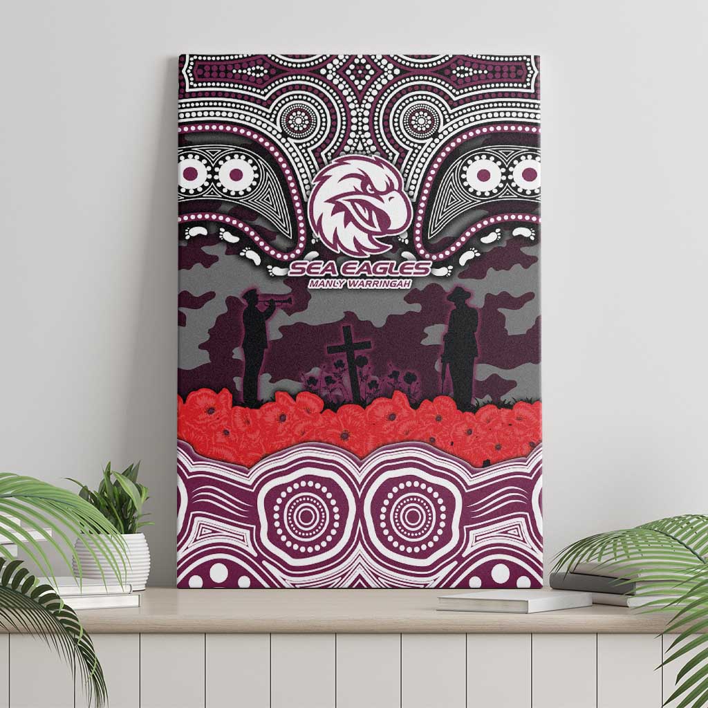 ANZAC Day Manly Warringah Sea Eagles Canvas Wall Art Military Memorial Aboriginal Indigenous Art