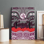 ANZAC Day Manly Warringah Sea Eagles Canvas Wall Art Military Memorial Aboriginal Indigenous Art