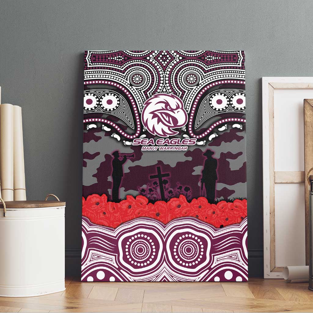 ANZAC Day Manly Warringah Sea Eagles Canvas Wall Art Military Memorial Aboriginal Indigenous Art