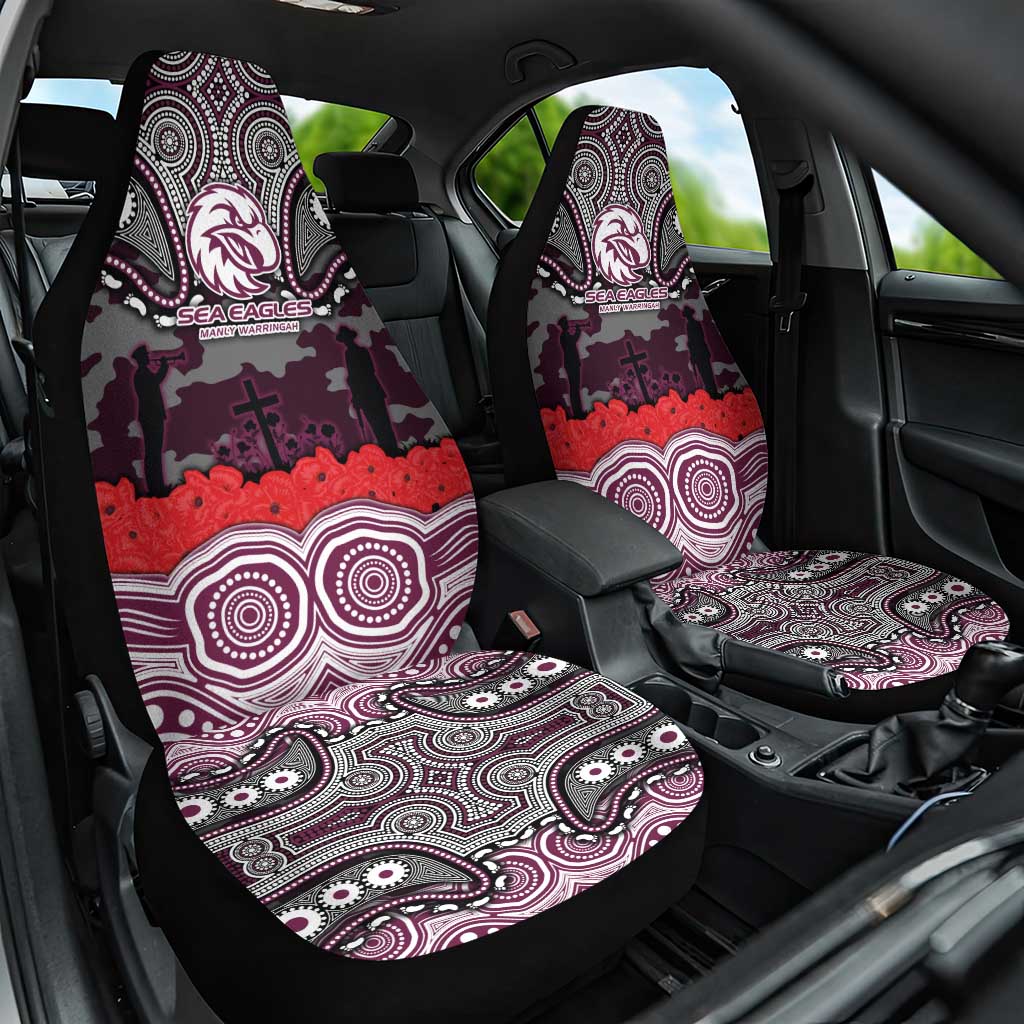 ANZAC Day Manly Warringah Sea Eagles Car Seat Cover Military Memorial Aboriginal Indigenous Art