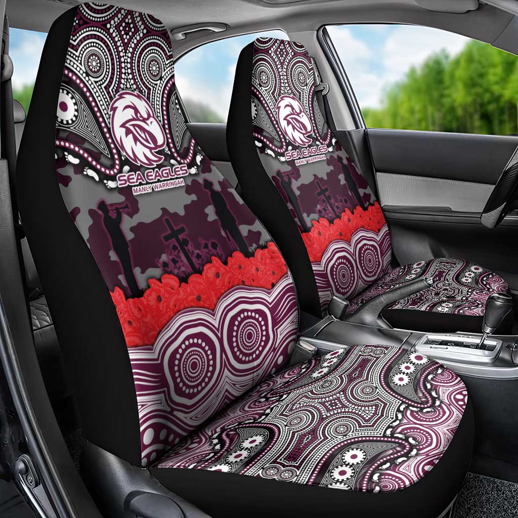 ANZAC Day Manly Warringah Sea Eagles Car Seat Cover Military Memorial Aboriginal Indigenous Art