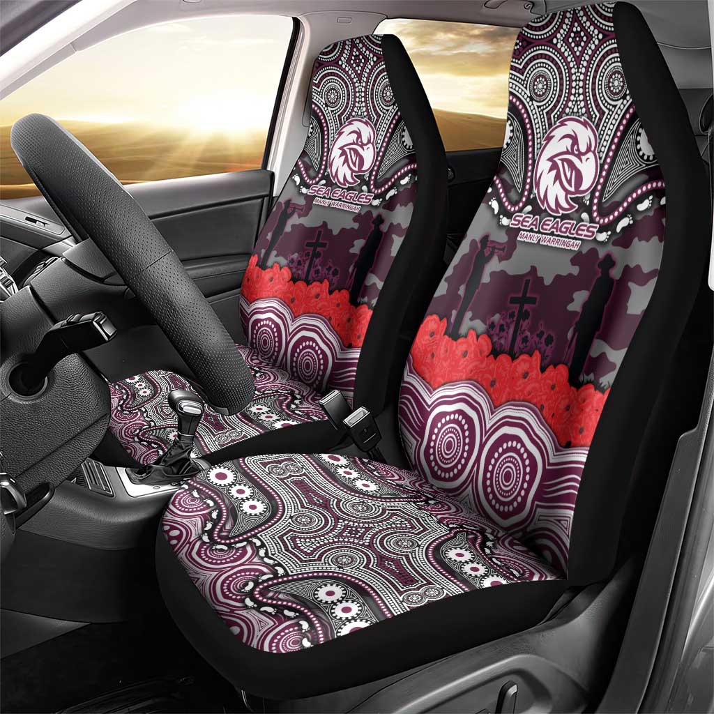 ANZAC Day Manly Warringah Sea Eagles Car Seat Cover Military Memorial Aboriginal Indigenous Art