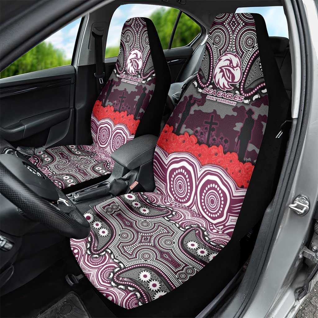 ANZAC Day Manly Warringah Sea Eagles Car Seat Cover Military Memorial Aboriginal Indigenous Art