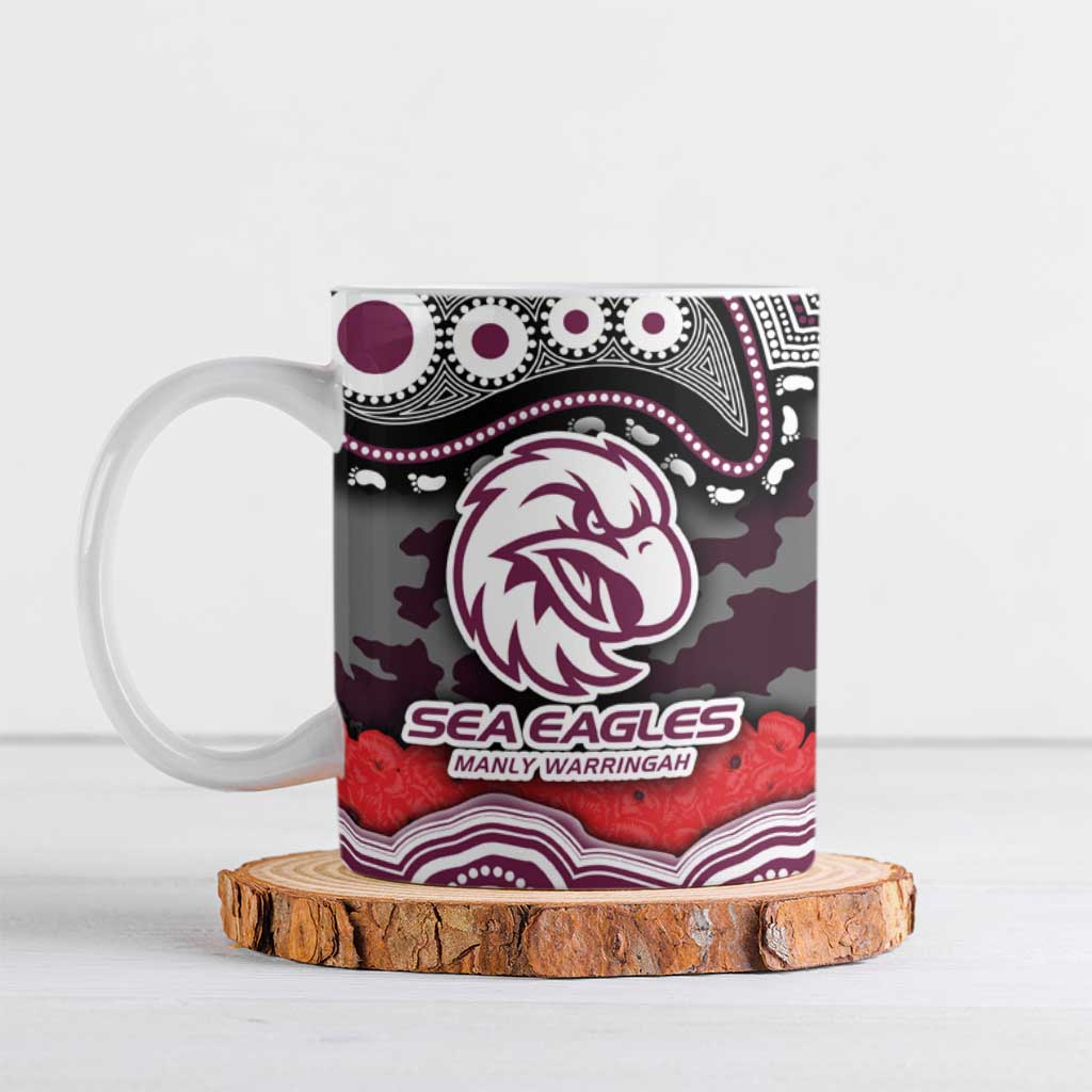ANZAC Day Manly Warringah Sea Eagles Ceramic Mug Military Memorial Aboriginal Indigenous Art