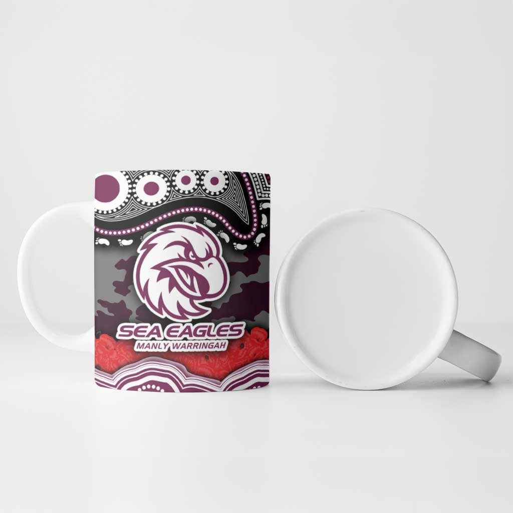 ANZAC Day Manly Warringah Sea Eagles Ceramic Mug Military Memorial Aboriginal Indigenous Art