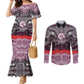 ANZAC Day Manly Warringah Sea Eagles Couples Matching Mermaid Dress and Long Sleeve Button Shirt Military Memorial Aboriginal Indigenous Art