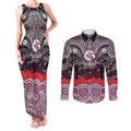 ANZAC Day Manly Warringah Sea Eagles Couples Matching Tank Maxi Dress and Long Sleeve Button Shirt Military Memorial Aboriginal Indigenous Art