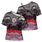 ANZAC Day Manly Warringah Sea Eagles Cross Shoulder Shirt Military Memorial Aboriginal Indigenous Art