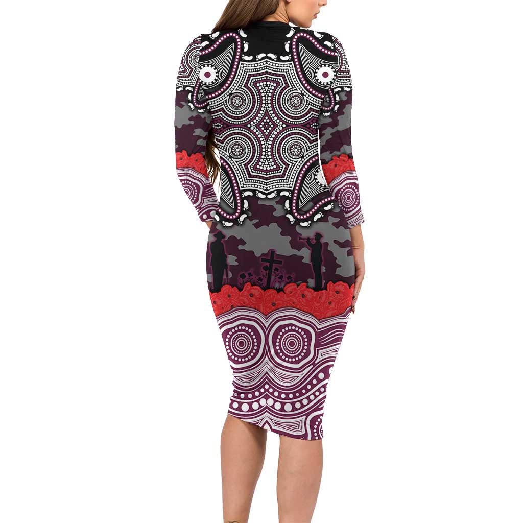 ANZAC Day Manly Warringah Sea Eagles Family Matching Long Sleeve Bodycon Dress and Hawaiian Shirt Military Memorial Aboriginal Indigenous Art