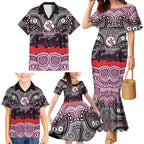 ANZAC Day Manly Warringah Sea Eagles Family Matching Mermaid Dress and Hawaiian Shirt Military Memorial Aboriginal Indigenous Art