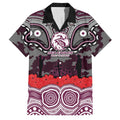 ANZAC Day Manly Warringah Sea Eagles Family Matching Mermaid Dress and Hawaiian Shirt Military Memorial Aboriginal Indigenous Art