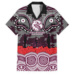 ANZAC Day Manly Warringah Sea Eagles Family Matching Mermaid Dress and Hawaiian Shirt Military Memorial Aboriginal Indigenous Art