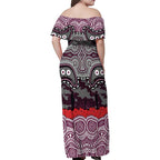 ANZAC Day Manly Warringah Sea Eagles Family Matching Off Shoulder Maxi Dress and Hawaiian Shirt Military Memorial Aboriginal Indigenous Art