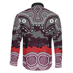 ANZAC Day Manly Warringah Sea Eagles Family Matching Off Shoulder Short Dress and Hawaiian Shirt Military Memorial Aboriginal Indigenous Art