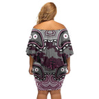ANZAC Day Manly Warringah Sea Eagles Family Matching Off Shoulder Short Dress and Hawaiian Shirt Military Memorial Aboriginal Indigenous Art