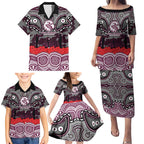 ANZAC Day Manly Warringah Sea Eagles Family Matching Puletasi and Hawaiian Shirt Military Memorial Aboriginal Indigenous Art