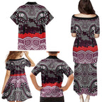 ANZAC Day Manly Warringah Sea Eagles Family Matching Puletasi and Hawaiian Shirt Military Memorial Aboriginal Indigenous Art
