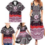 ANZAC Day Manly Warringah Sea Eagles Family Matching Summer Maxi Dress and Hawaiian Shirt Military Memorial Aboriginal Indigenous Art