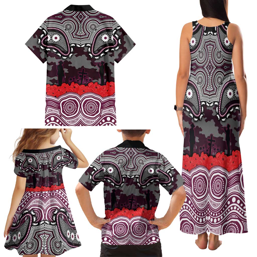 ANZAC Day Manly Warringah Sea Eagles Family Matching Tank Maxi Dress and Hawaiian Shirt Military Memorial Aboriginal Indigenous Art