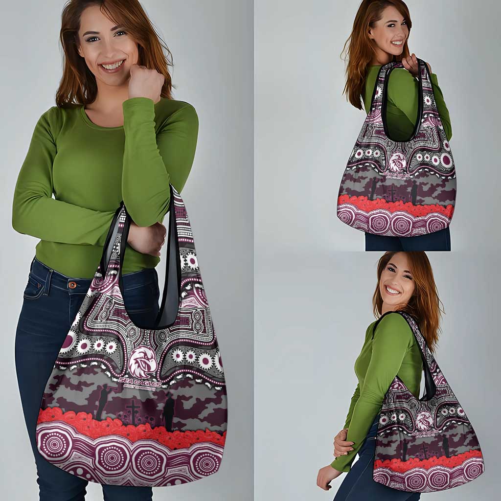 ANZAC Day Manly Warringah Sea Eagles Grocery Bag Military Memorial Aboriginal Indigenous Art