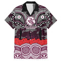 ANZAC Day Manly Warringah Sea Eagles Hawaiian Shirt Military Memorial Aboriginal Indigenous Art