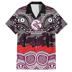 ANZAC Day Manly Warringah Sea Eagles Hawaiian Shirt Military Memorial Aboriginal Indigenous Art