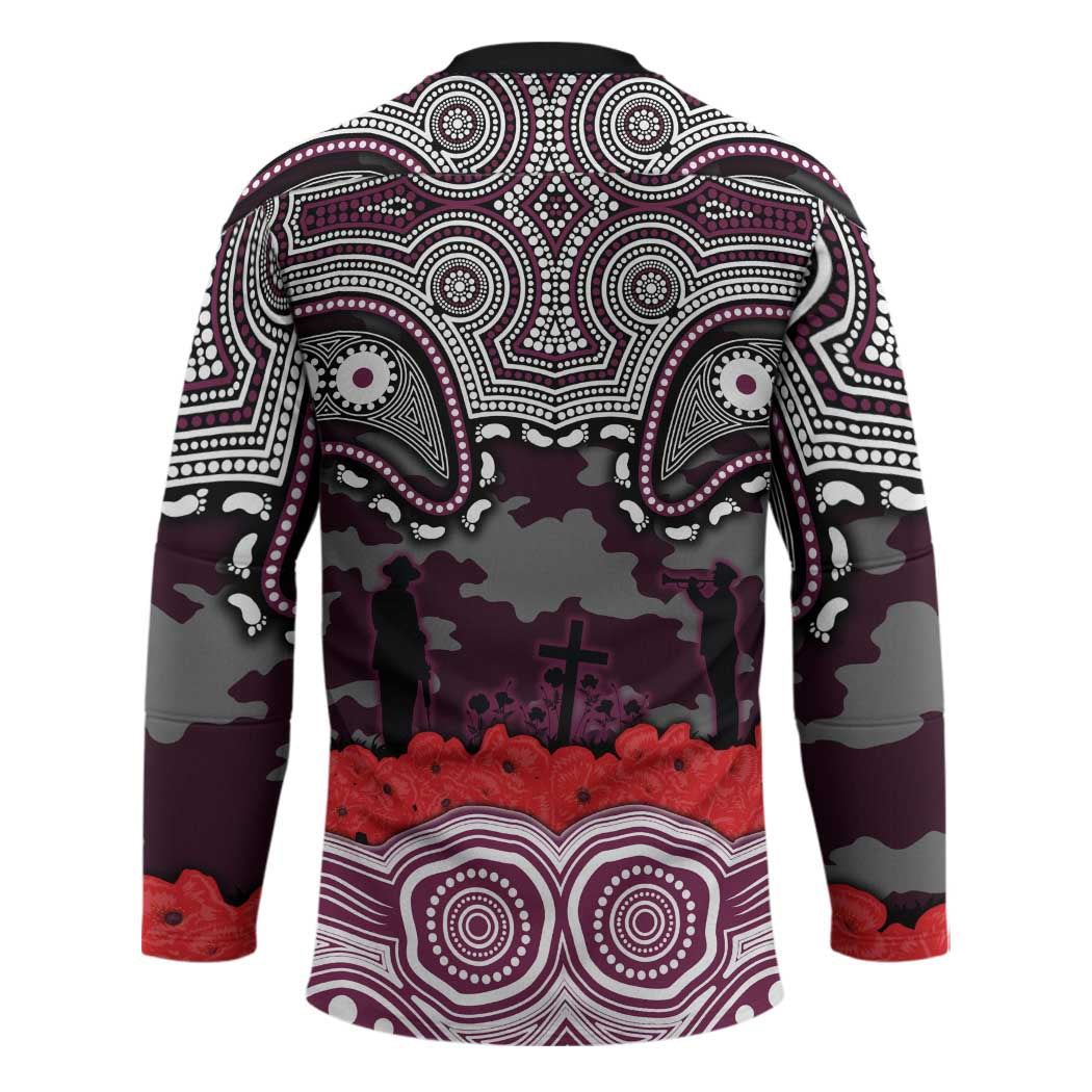 ANZAC Day Manly Warringah Sea Eagles Hockey Jersey Military Memorial Aboriginal Indigenous Art
