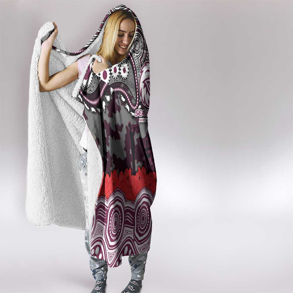 ANZAC Day Manly Warringah Sea Eagles Hooded Blanket Military Memorial Aboriginal Indigenous Art