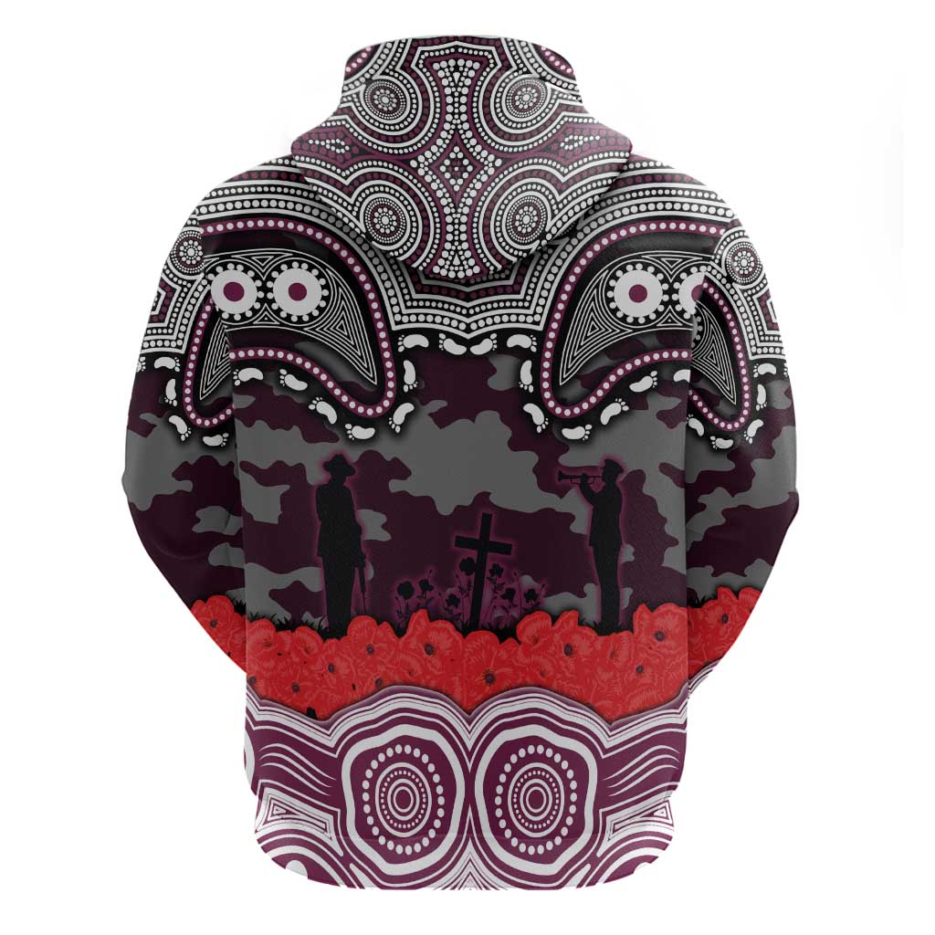 ANZAC Day Manly Warringah Sea Eagles Hoodie Military Memorial Aboriginal Indigenous Art