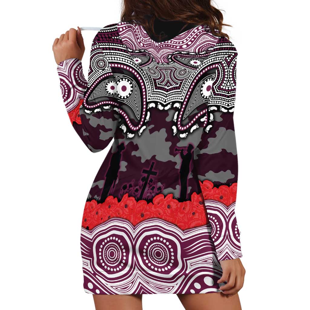 ANZAC Day Manly Warringah Sea Eagles Hoodie Dress Military Memorial Aboriginal Indigenous Art