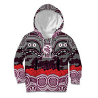 ANZAC Day Manly Warringah Sea Eagles Kid Hoodie Military Memorial Aboriginal Indigenous Art