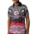 ANZAC Day Manly Warringah Sea Eagles Kid Polo Shirt Military Memorial Aboriginal Indigenous Art