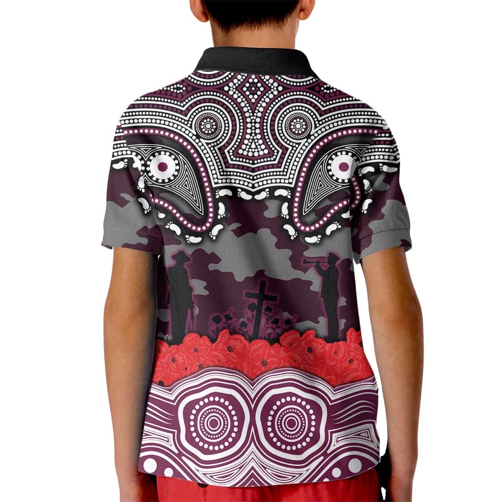 ANZAC Day Manly Warringah Sea Eagles Kid Polo Shirt Military Memorial Aboriginal Indigenous Art