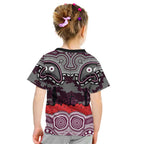 ANZAC Day Manly Warringah Sea Eagles Kid T Shirt Military Memorial Aboriginal Indigenous Art