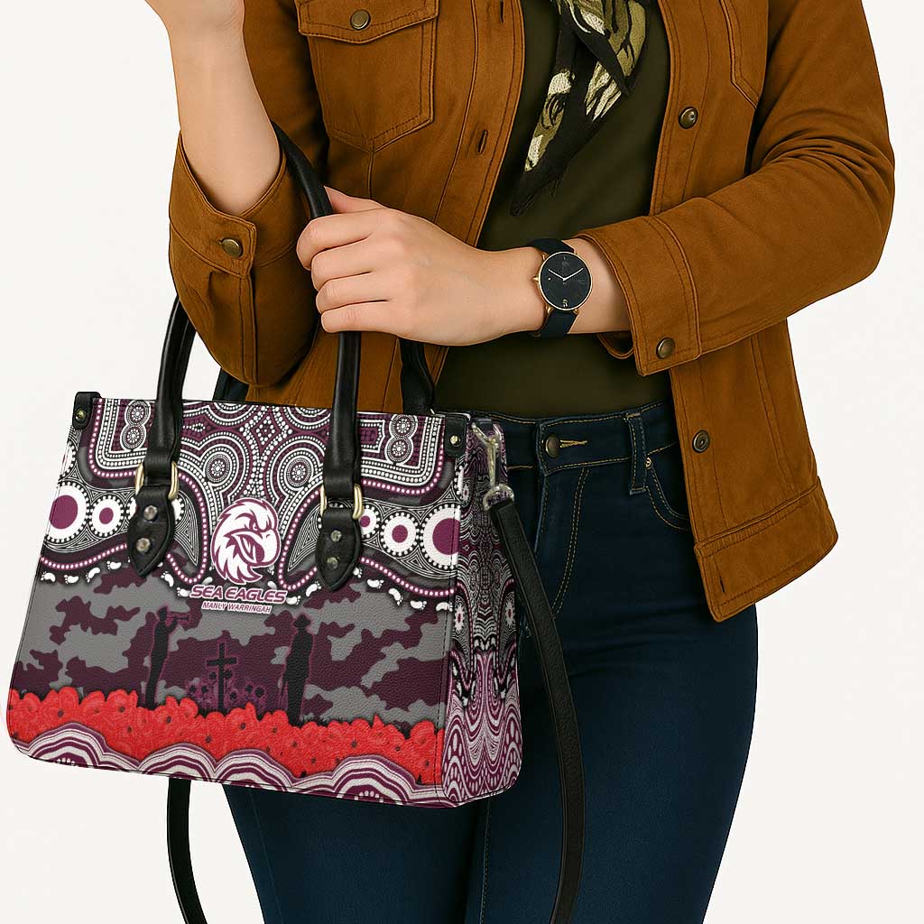 ANZAC Day Manly Warringah Sea Eagles Leather Bag Military Memorial Aboriginal Indigenous Art